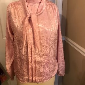 Vintage Habits Tie-Up Neckline Blouse